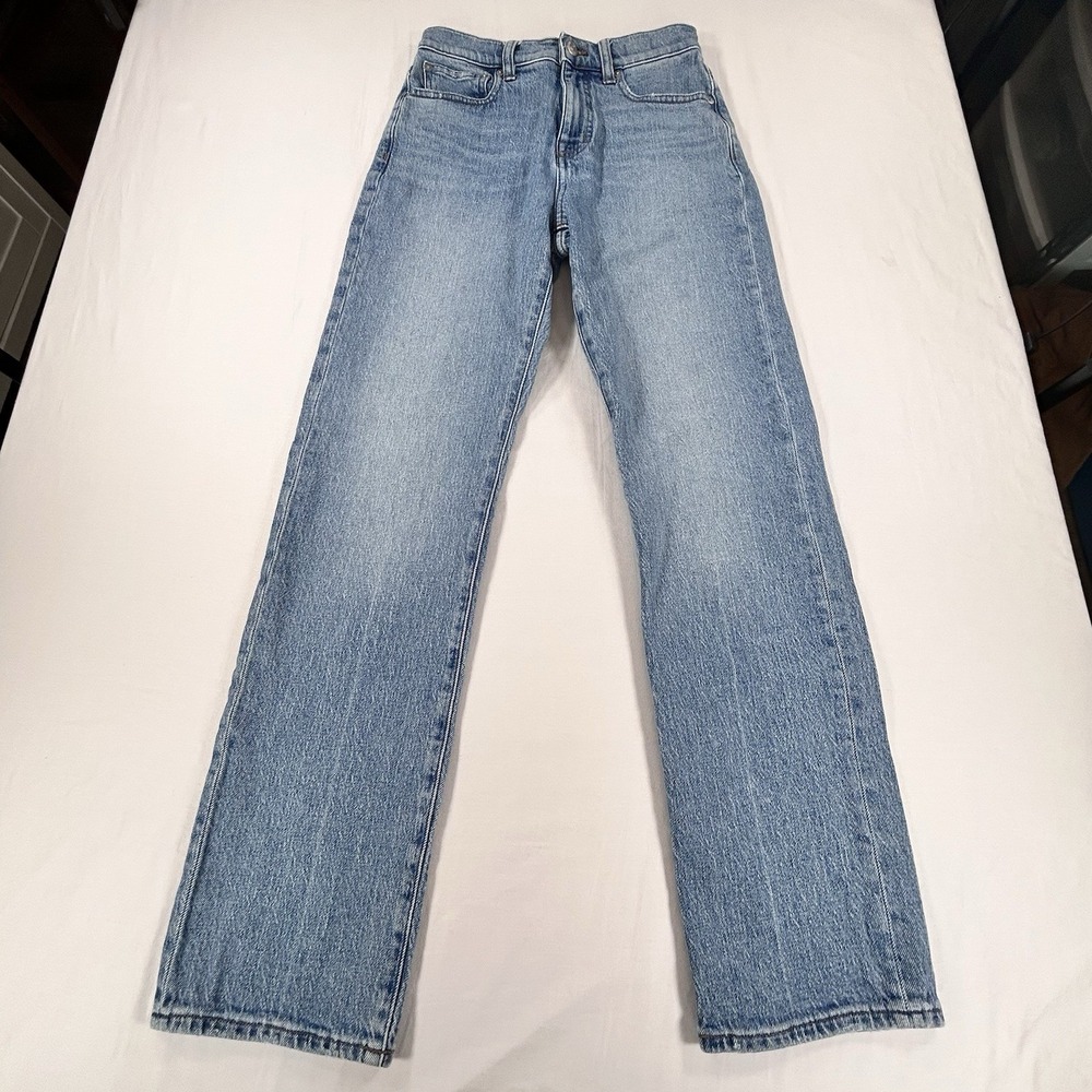 Madewell Womens Size 25 90s Straight Fit High-Rise Light Wash Denim Jeans Y2K